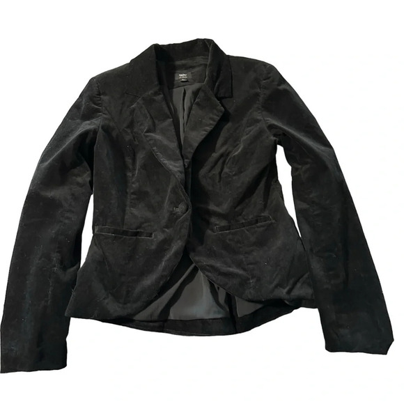 Mossimo women's black velvet one button blazer size medium - Picture 1 of 4